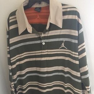 XXL JORDAN OLIVE GREEN TAN GREY LONG SLEEVE SHIRT